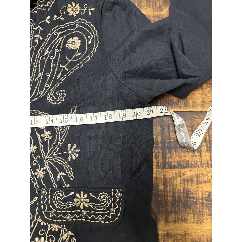 New Direction Large Black Jacket Embroidered - image 8